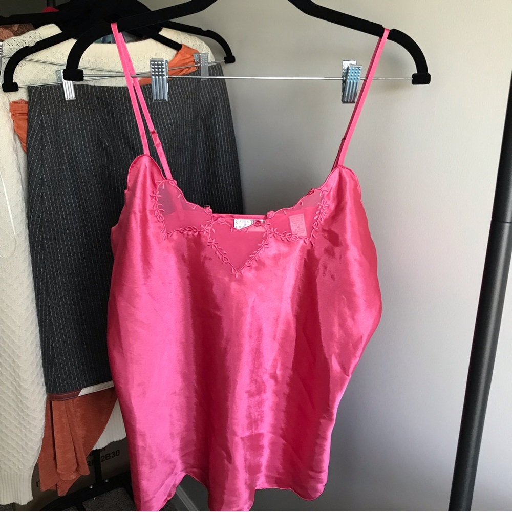 Vintage Sexy Sleep Tank Top Pink Hearts